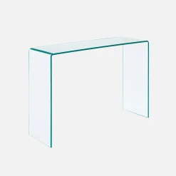 Console rettangolare in cristallo temperato, 110cm