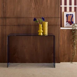 Console rettangolare in cristallo temperato, 110cm