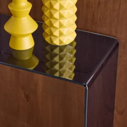 Console rettangolare in cristallo temperato, 110cm
