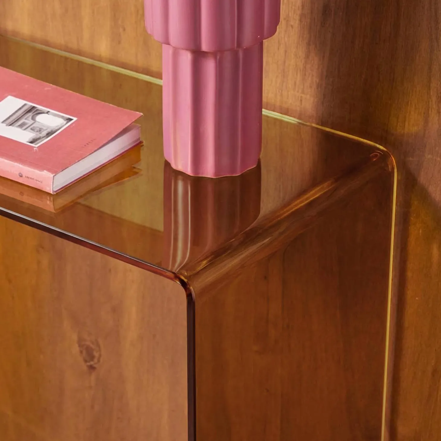 Console rettangolare in cristallo temperato, 110cm