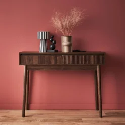 Consolle effetto legno 2 cassetti, 100cm