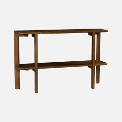 Consolle esotica in legno di acacia con 1 ripiano