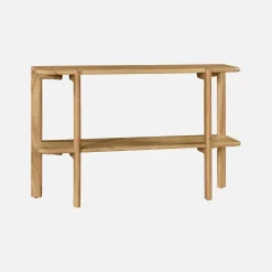 Consolle esotica in legno di acacia con 1 ripiano