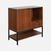 Credenza a 1 anta in legno di noce, 80cm