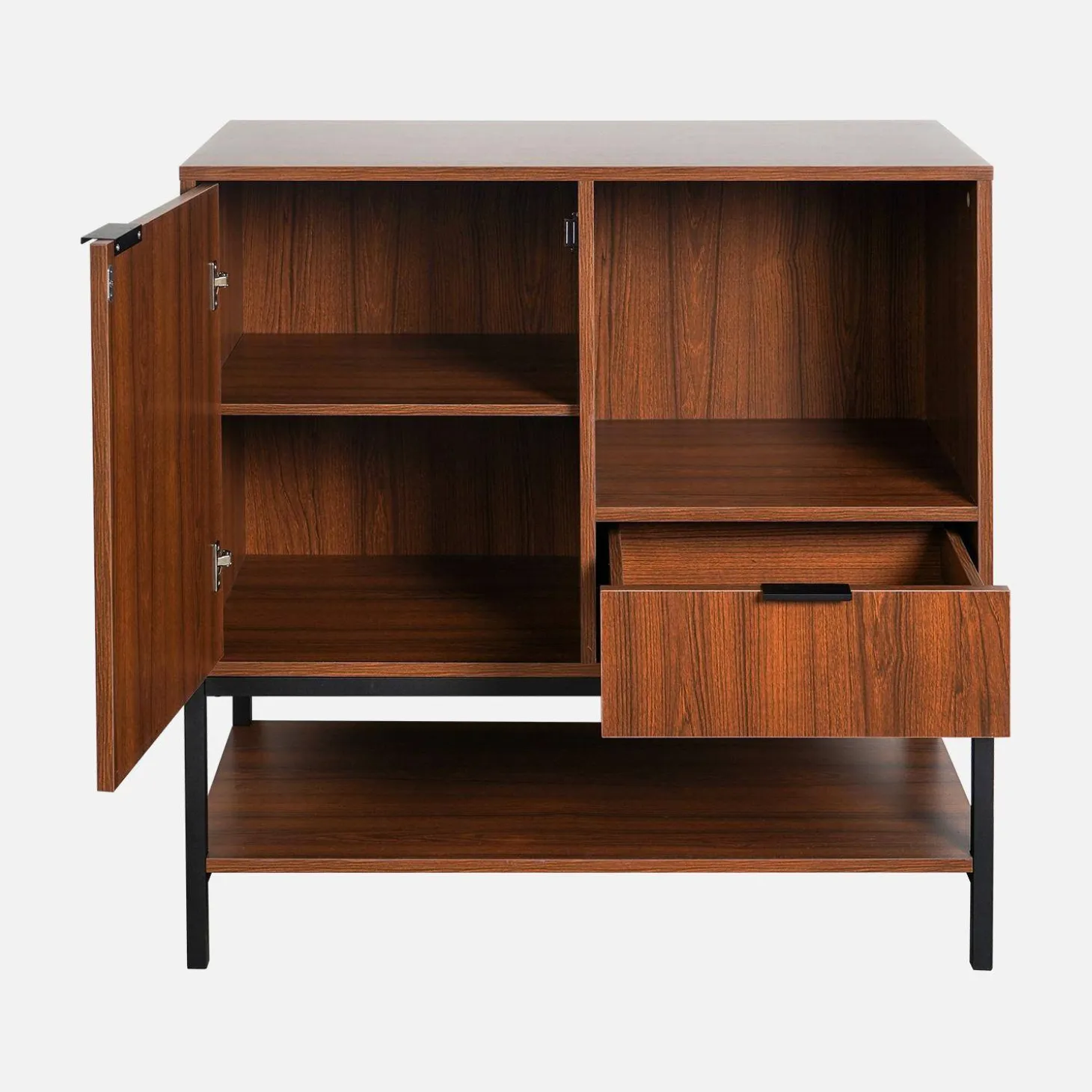 Credenza a 1 anta in legno di noce, 80cm
