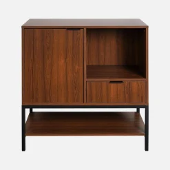 Credenza a 1 anta in legno di noce, 80cm