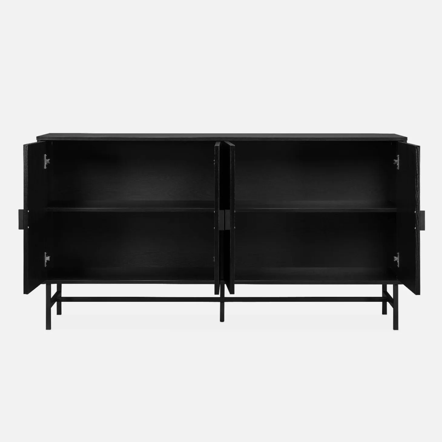 Credenza a 4 ante scanalata effetto legno, 157.5cm