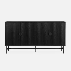 Credenza a 4 ante scanalata effetto legno, 157.5cm
