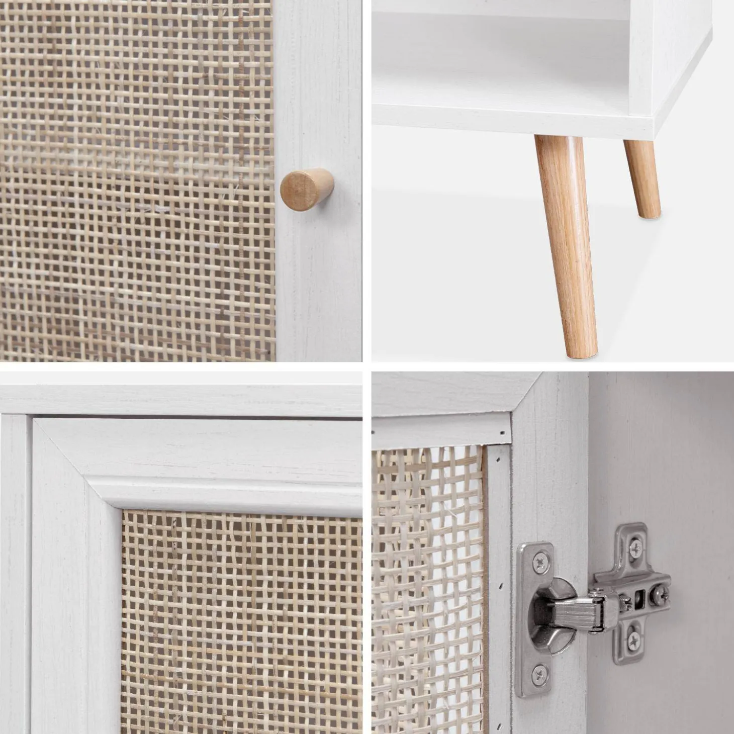 Credenza 3 ante in cannage, 120 cm