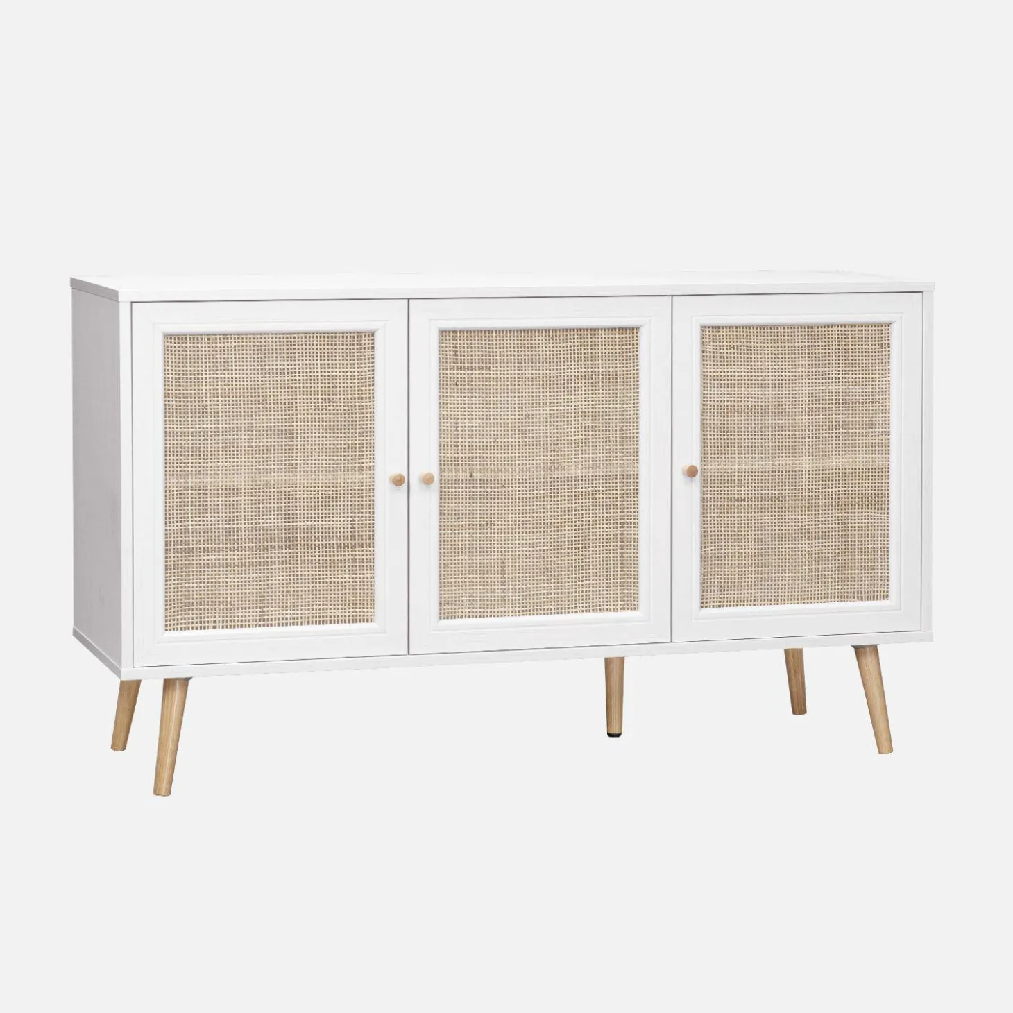 Credenza 3 ante in cannage, 120 cm