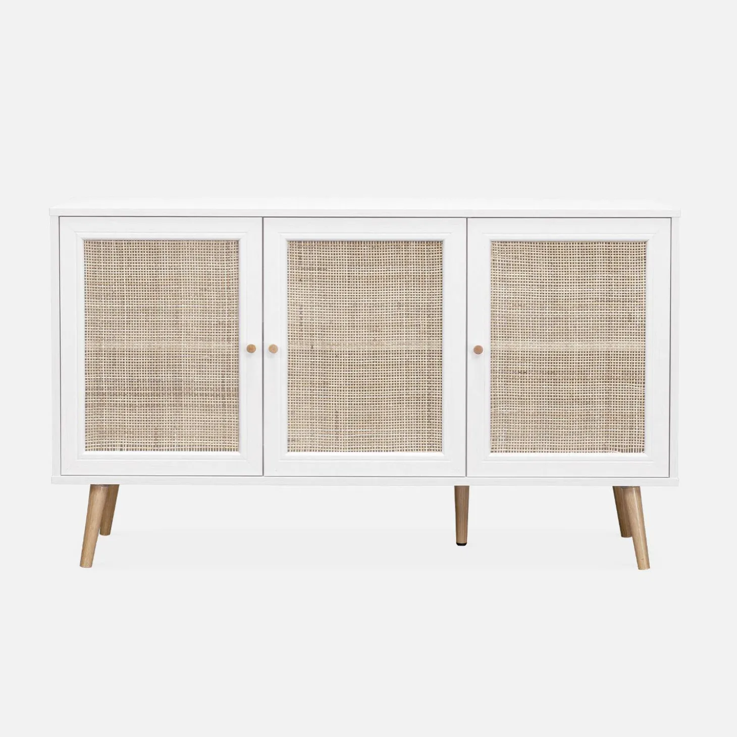 Credenza 3 ante in cannage, 120 cm