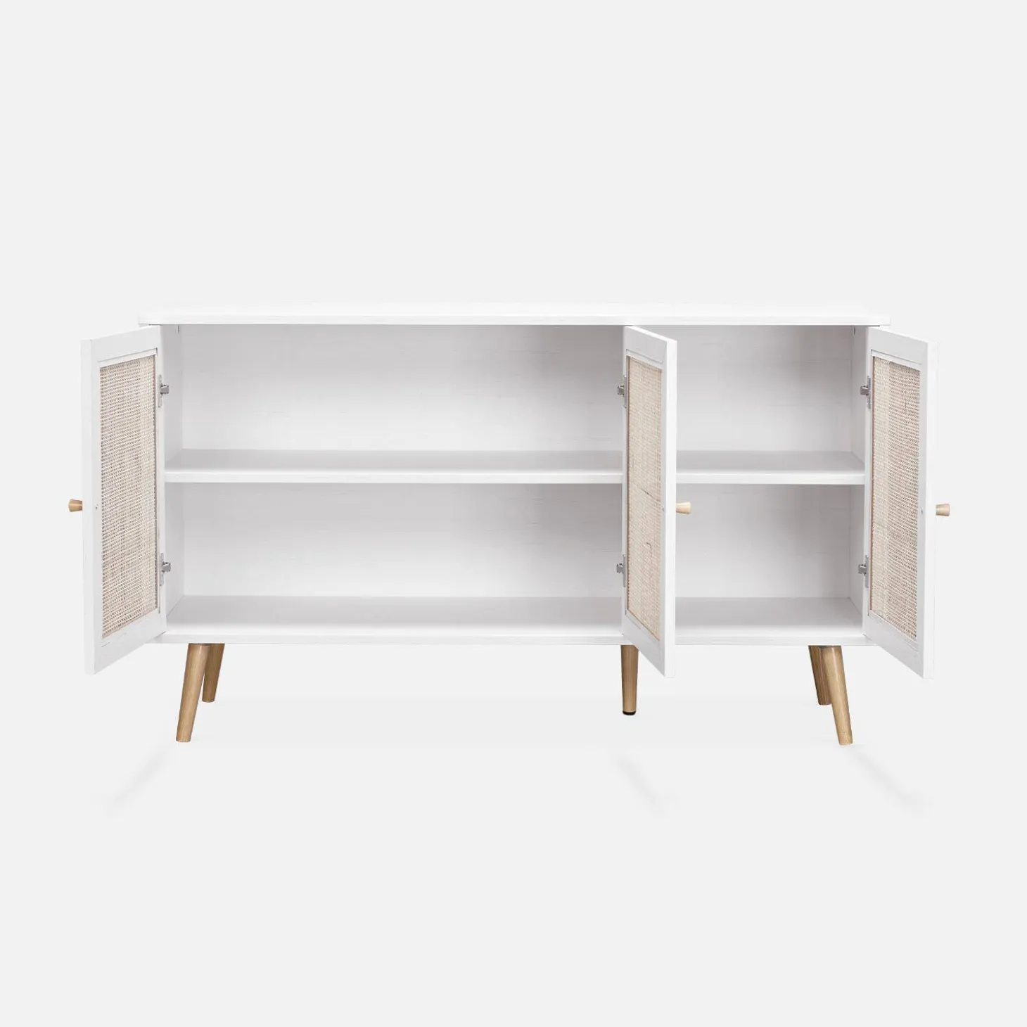 Credenza 3 ante in cannage, 120 cm
