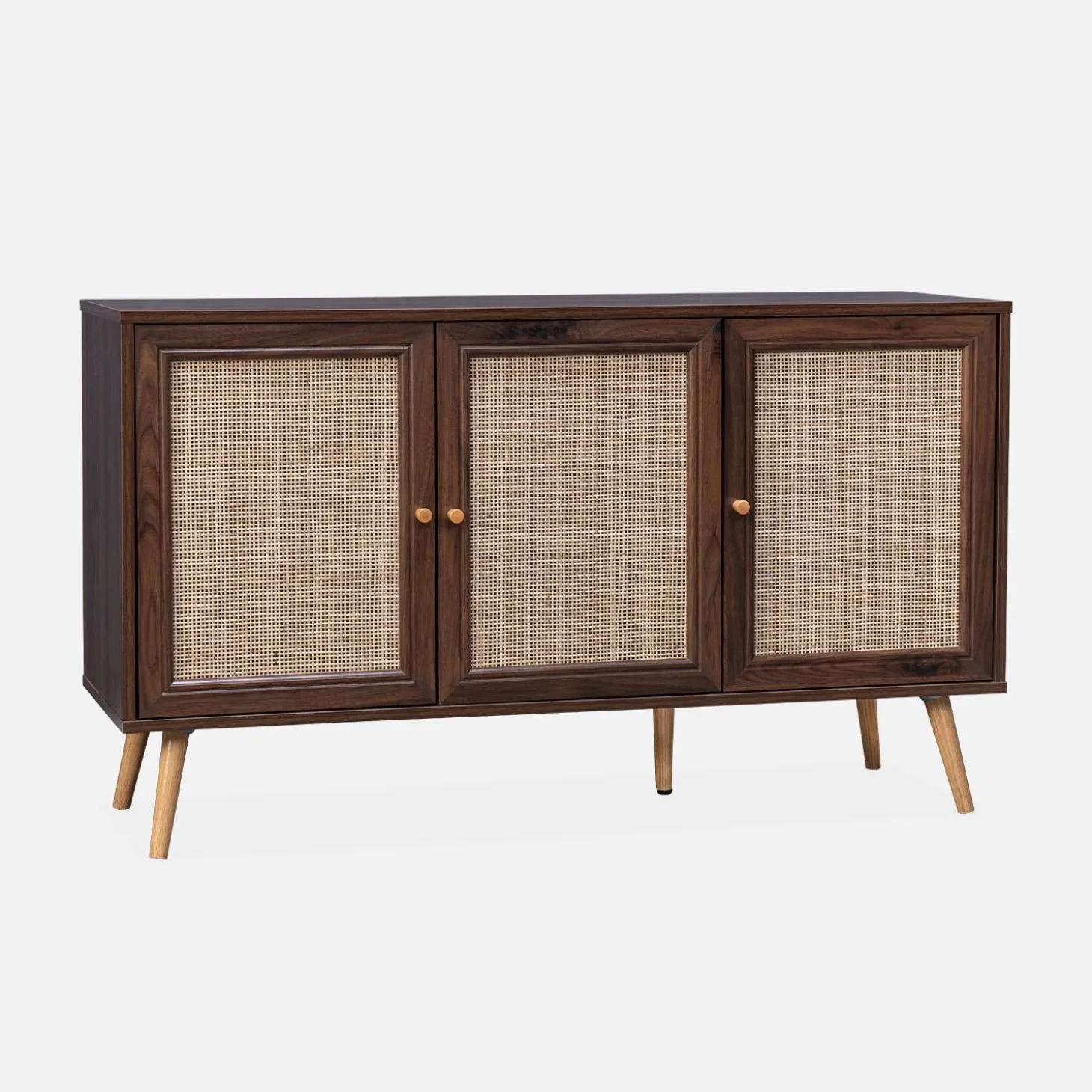 Credenza 3 ante in cannage, 120 cm