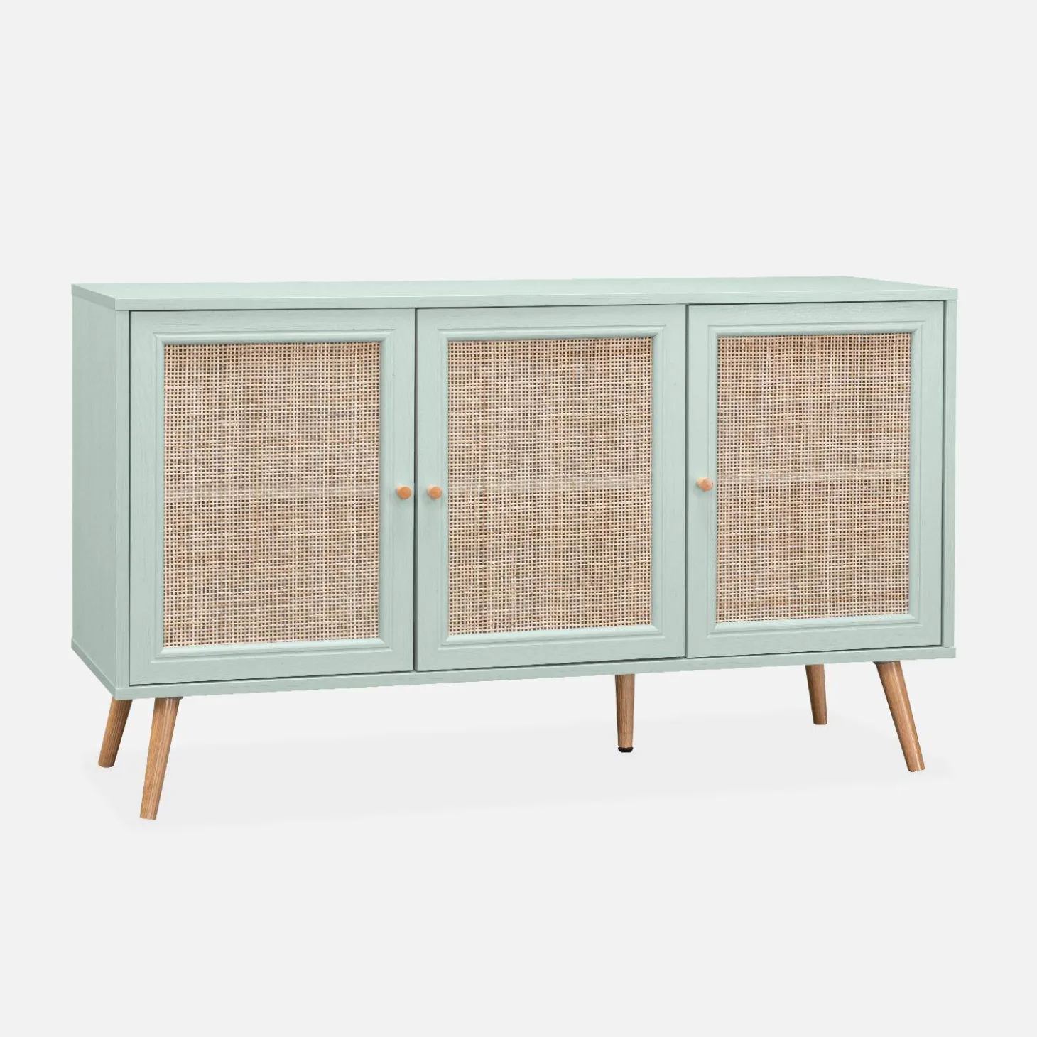 Credenza 3 ante in cannage, 120 cm