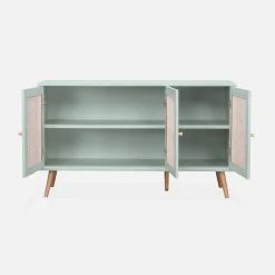 Credenza 3 ante in cannage, 120 cm