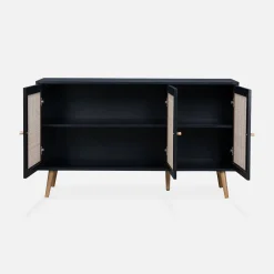 Credenza 3 ante in cannage, 120 cm