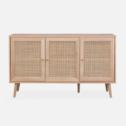Credenza 3 ante in cannage, 120 cm
