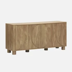 Credenza effetto legno di mango 4 ante, 155cm