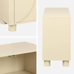 Credenza effetto legno di mango 4 ante, 155cm