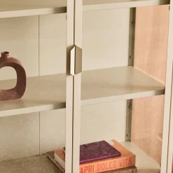 Credenza in acciaio e vetro temperato 2 porte, 180cm
