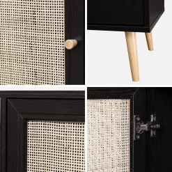 Credenza in cannage, 1 anta, 80cm