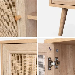 Credenza in cannage, 1 anta, 80cm