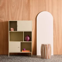 Credenza industriale in metallo con 6 scomparti