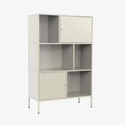 Credenza industriale in metallo con 6 scomparti