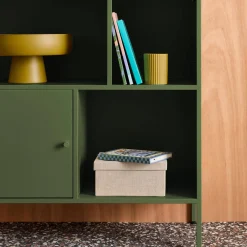 Credenza industriale in metallo con 6 scomparti