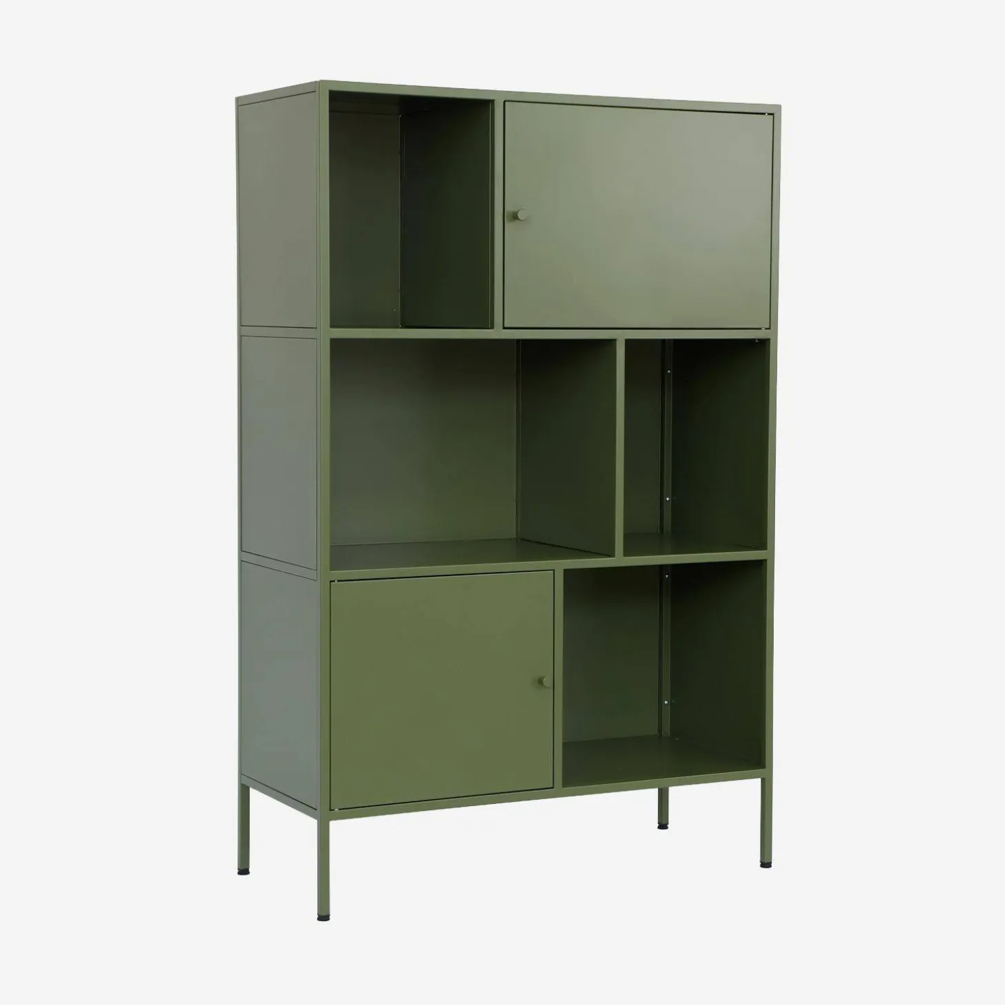 Credenza industriale in metallo con 6 scomparti