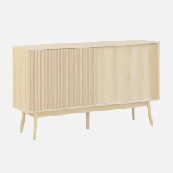 Credenza scandinava a 2 ante effetto legno, 150cm