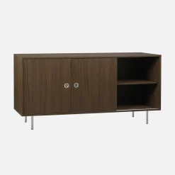 Credenza vintage decorata in legno e acciaio inossidabile 2 ante, 150cm
