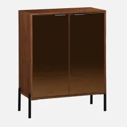 Credenza vintage effetto legno di noce, 83cm