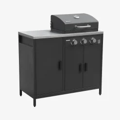 Cucina da esterno 3 moduli con barbecue a gas 3 bruciatori su piedi, termometro