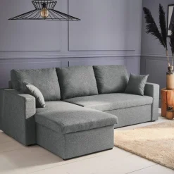 Divano letto angolare reversibile con contenitore, 3 posti