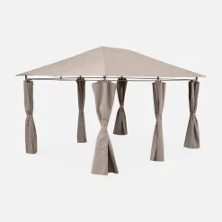 Gazebo da giardino per eventi in alluminio con tende scorrevoli, 3x4m