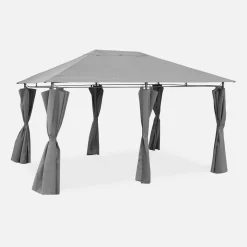Gazebo da giardino per eventi in alluminio con tende scorrevoli, 3x4m