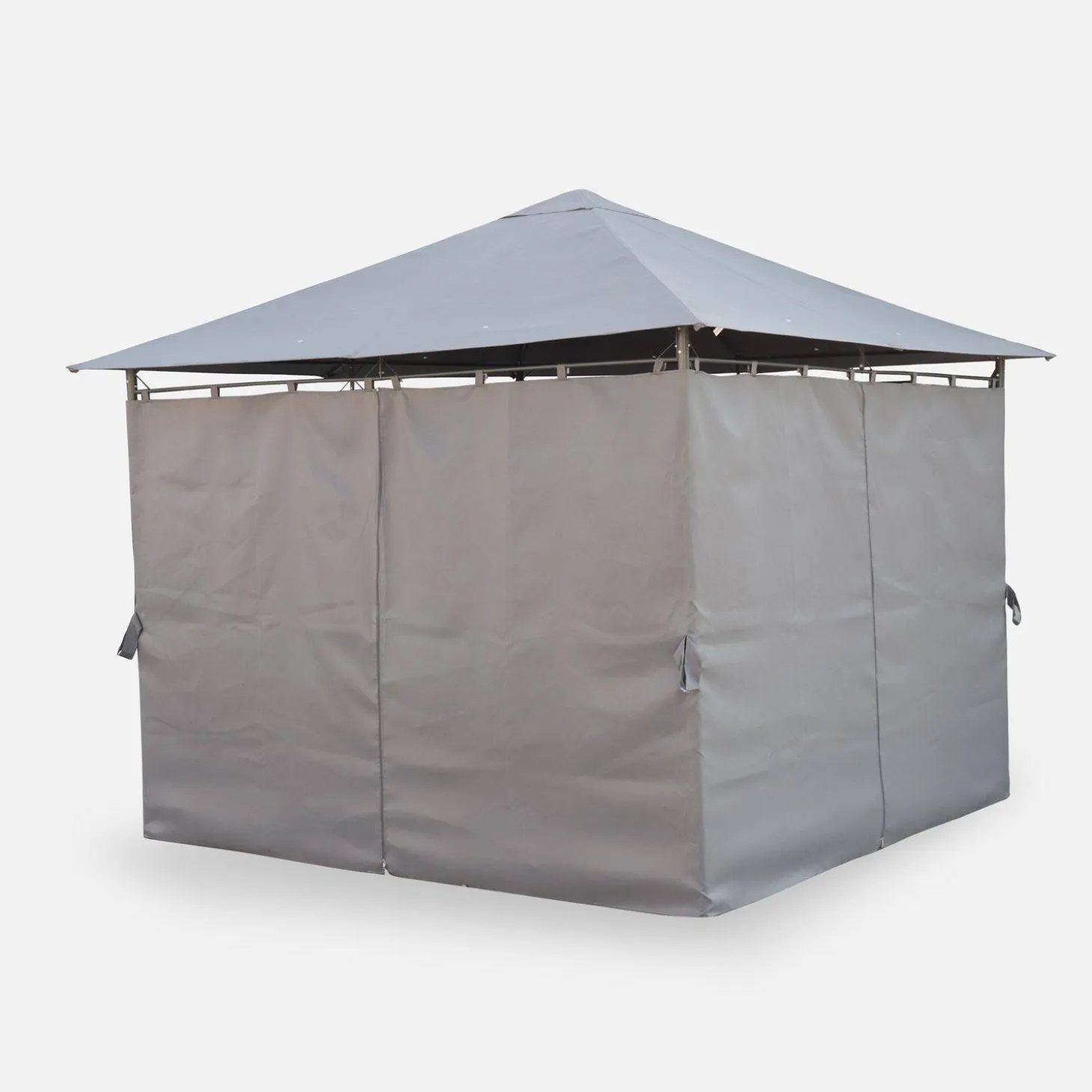 Gazebo da giardino 3x3m struttura in alluminio con tende scorrevoli