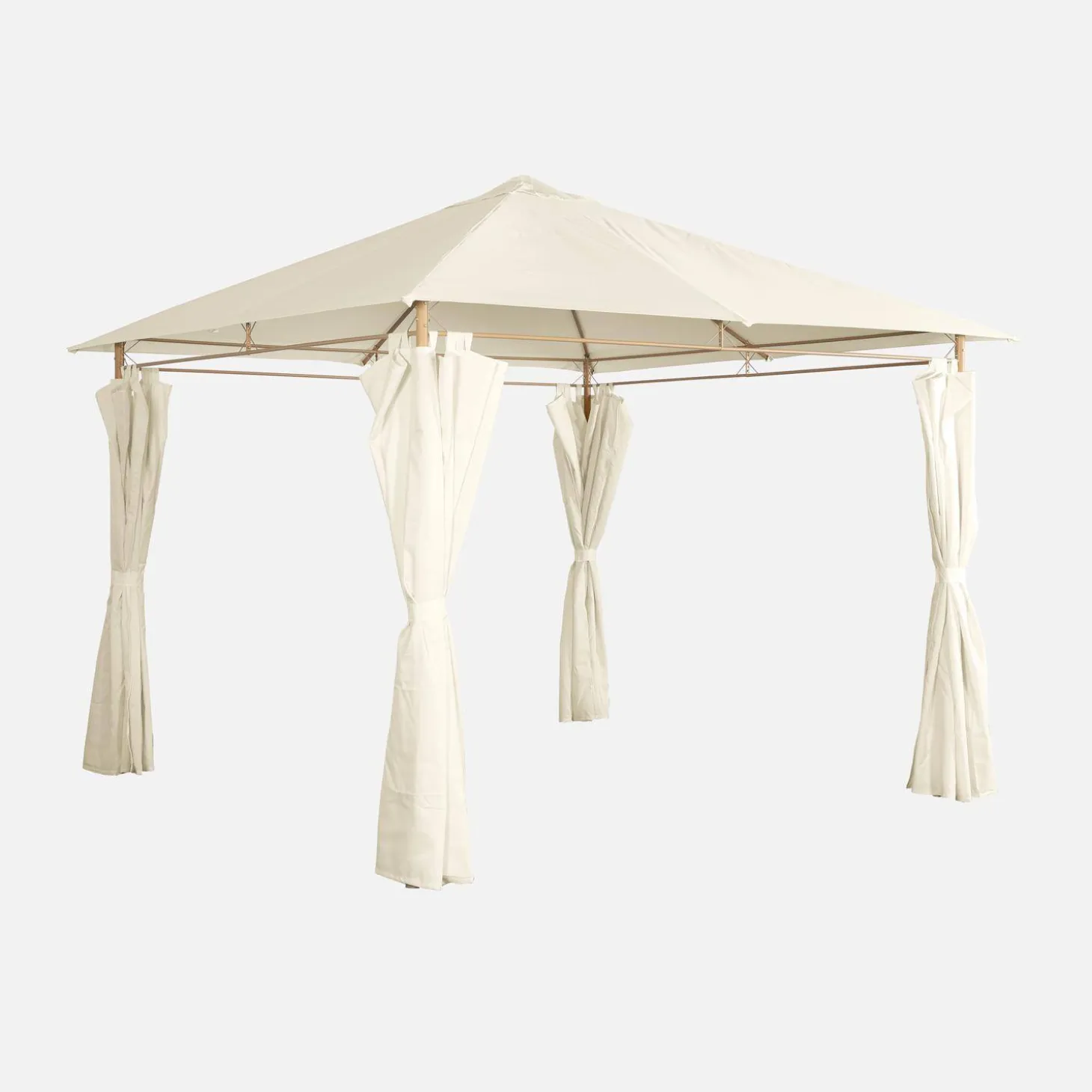 Gazebo da giardino 3x3m struttura in alluminio con tende scorrevoli