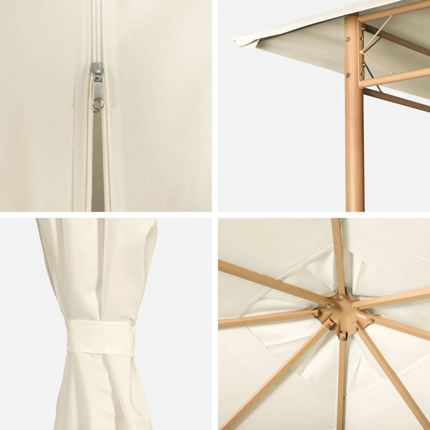 Gazebo da giardino 3x3m struttura in alluminio con tende scorrevoli