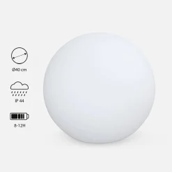 Lampada a sfera LED luce bianca con batteria ricaricabile