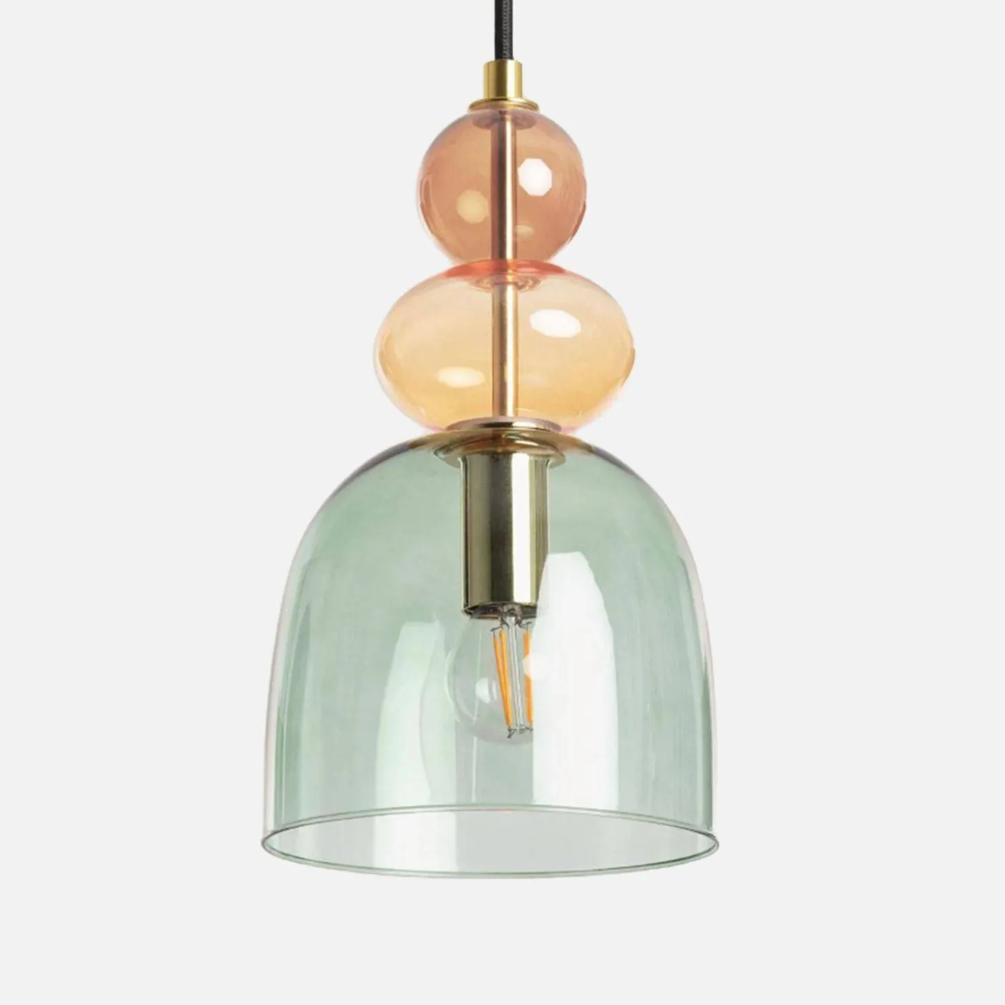 Lampada a sospensione in vetro, Ø15cm
