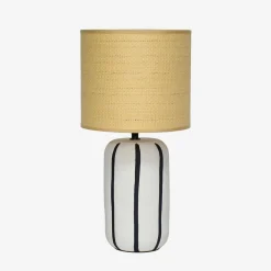 Lampada da tavolo in ceramica per interni con effetto rattan, 41cm