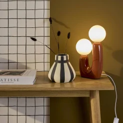 Lampada da tavolo organica ceramica e vetro, 31cm