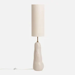 Lampada da terra per interno in ceramica e tessuto, Ø27cm