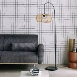 Lampadario interno rattan naturale H 170cm