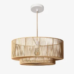 Lampada sospensione interna effetto rattan, 50cm