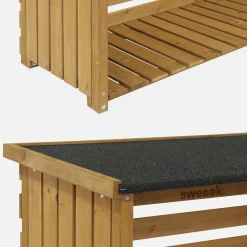 Legnaia da giardino in legno con tetto impermeabile, 215x87x155cm