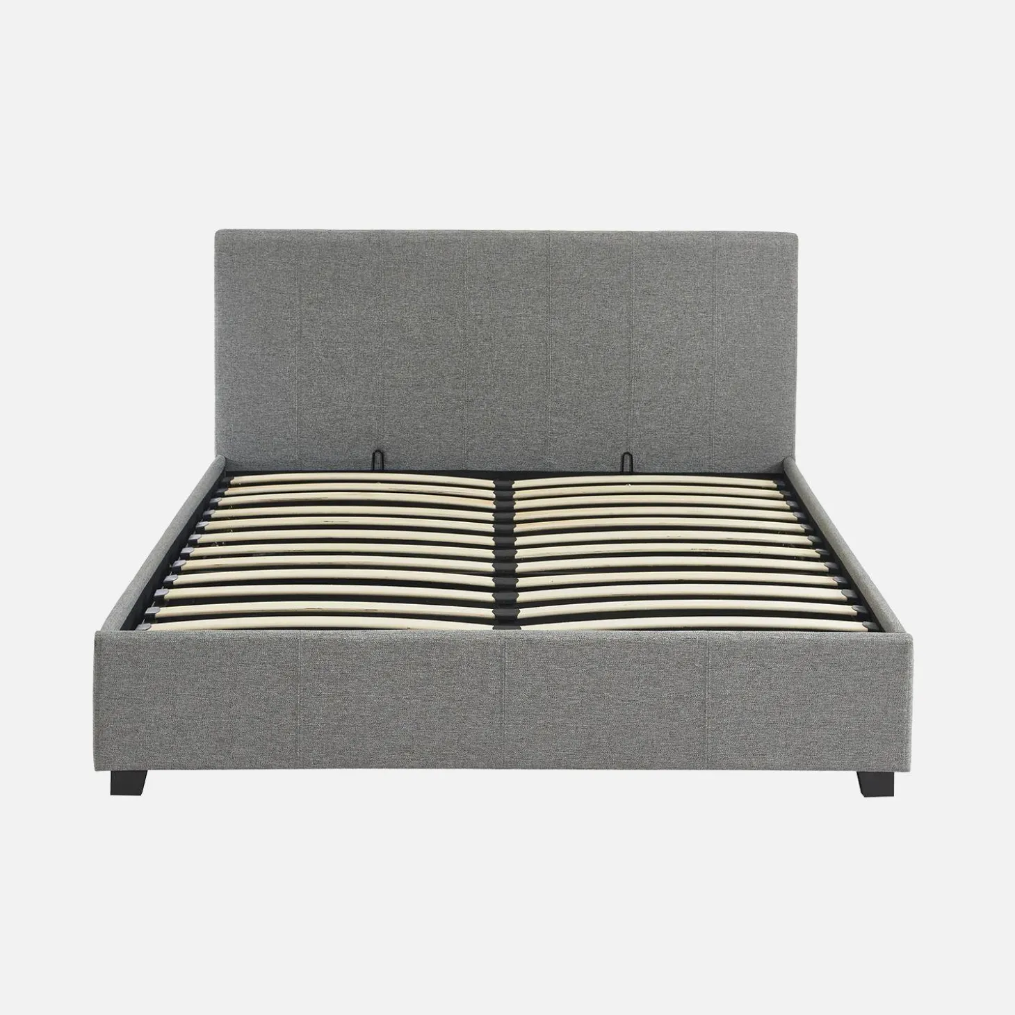 Letto a cassettone con rete a doghe e testiera, 140x190cm