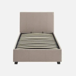 Letto a cassettone con rete a doghe 90x190cm, velluto a coste fini